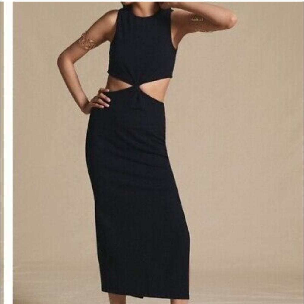 #6 Elegant Black Cutout Midi Dress